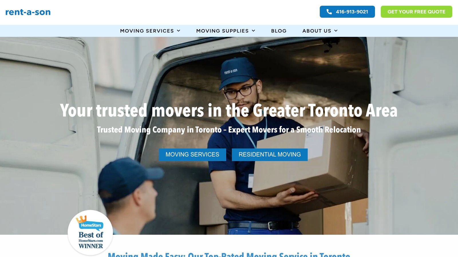 Rent-a-Son movers loading a truck