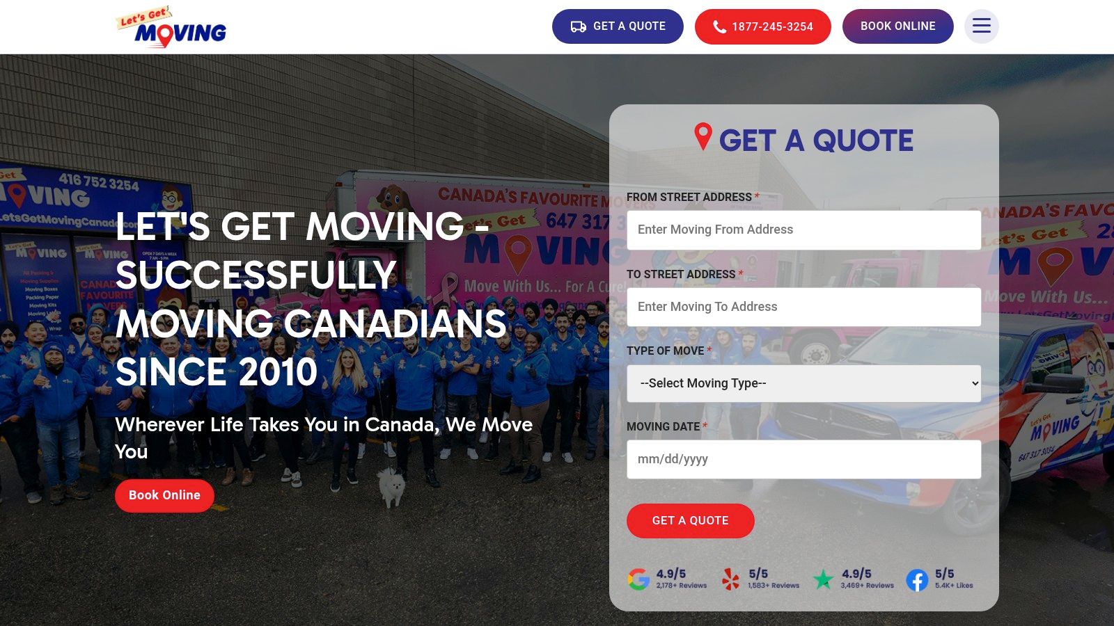 A moving team from Let’s Get Moving carefully wrapping a piece of furniture in a home.